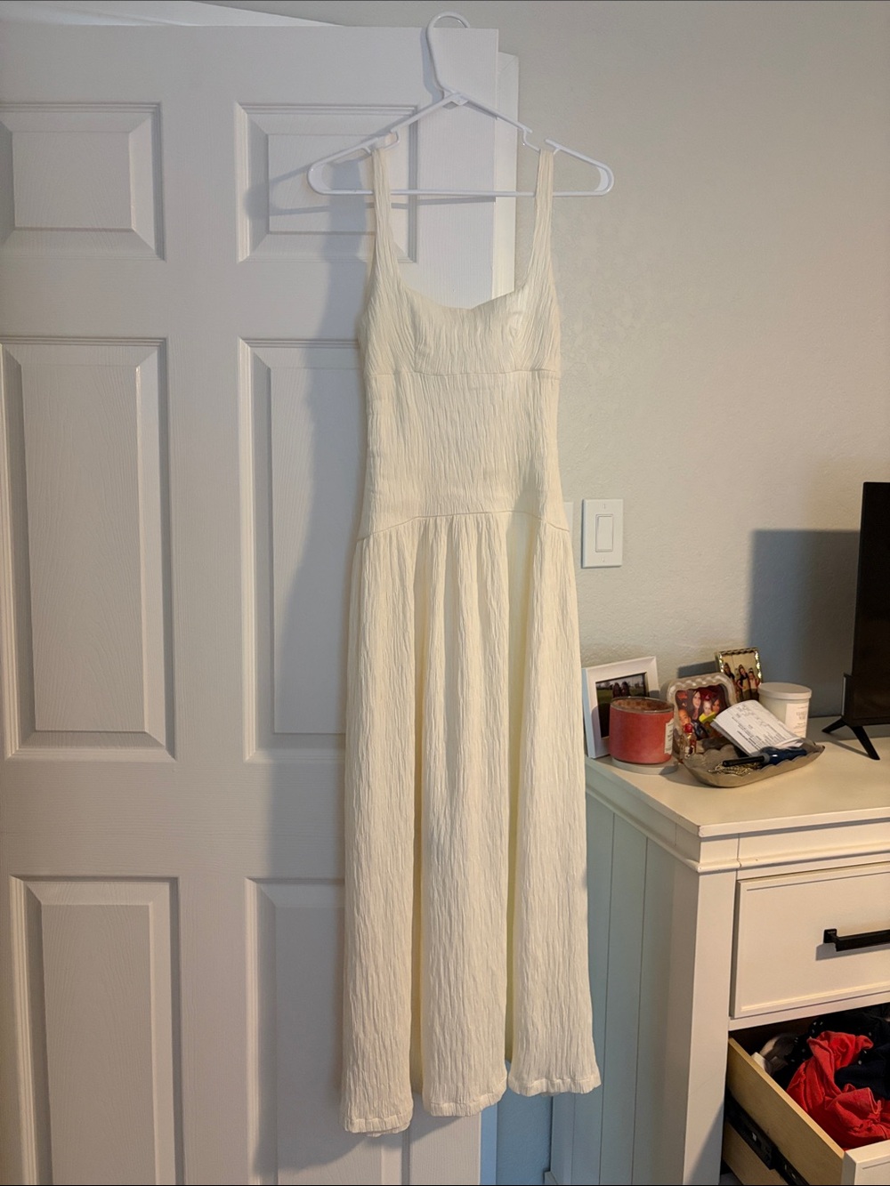 American Threads Cream Sleeveless Maxi Dress